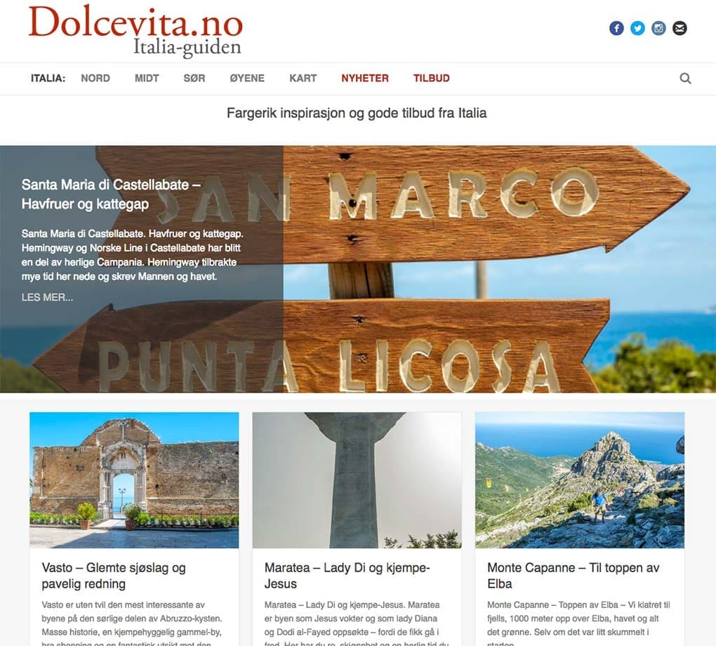 Dolcevita.no - Webdesign In2it media as